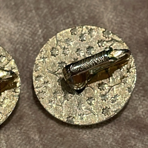 Vintage 80’s Sarah Coventry Pearl Clip On Signed Earrings Gold - Picture 4 of 5